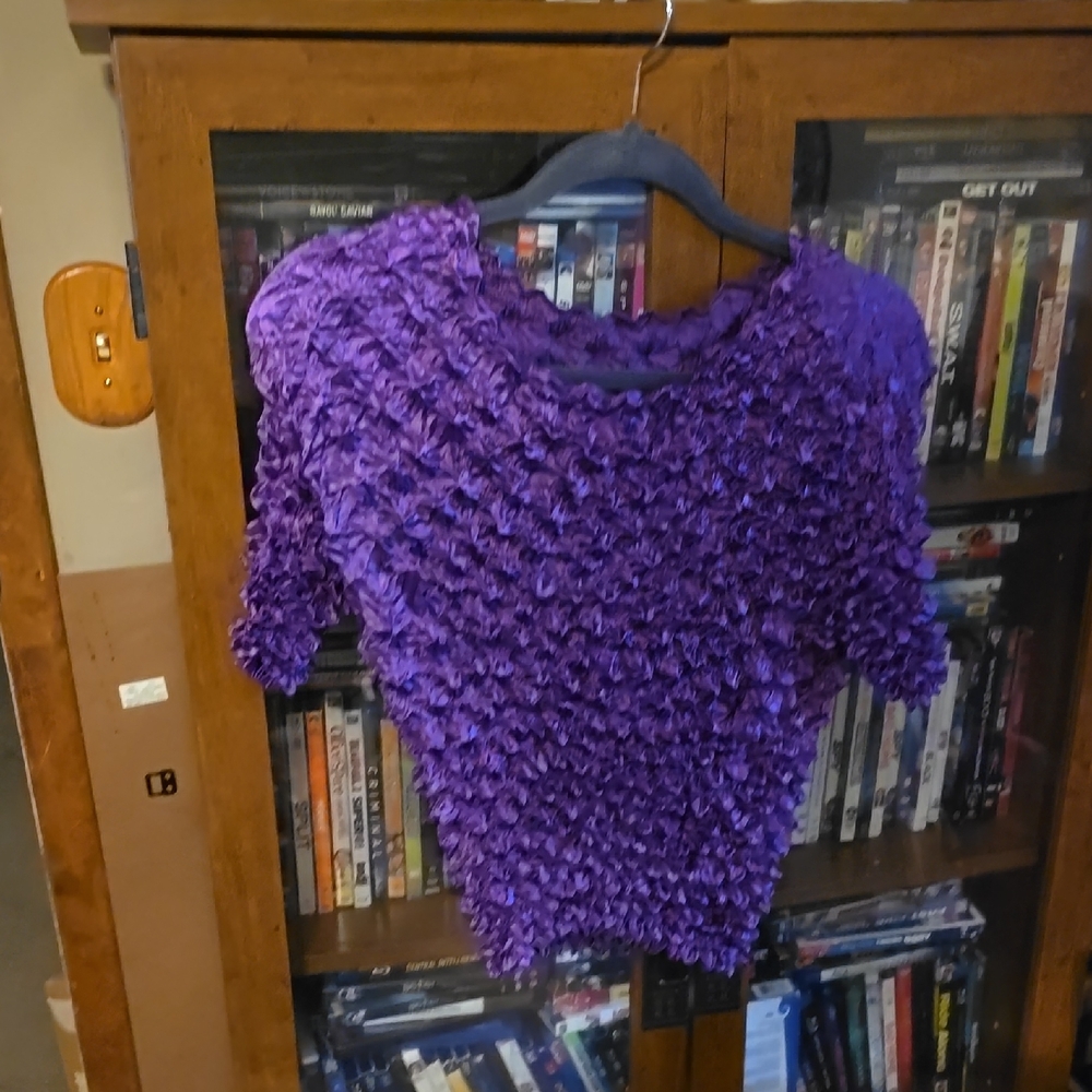 Source Unknown Purple Ruched Blouse
